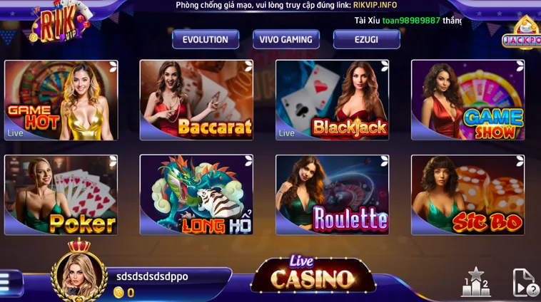 Casino Livestream Tại RikVip Sảnh Game Đẳng Cấp Thắng Lớn Mỗi Ngày