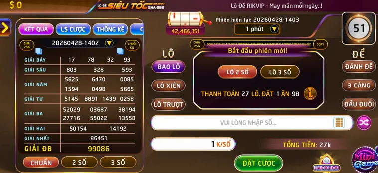 Lô Đề Siêu Tốc Tại RikVip Đỉnh Cao Chốt Số Thần Tốc Mỗi Ngày Cho Game Thủ
