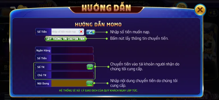 Hướng Dẫn Nạp Tiền RikVip Bằng MoMo An Toàn Siêu Tốc Cho Mọi Hội Viên
