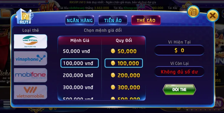 Rút Tiền RikVip Bằng Thẻ Cào Siêu Tốc Cho Mọi Game Thủ Chuyên Nghiệp