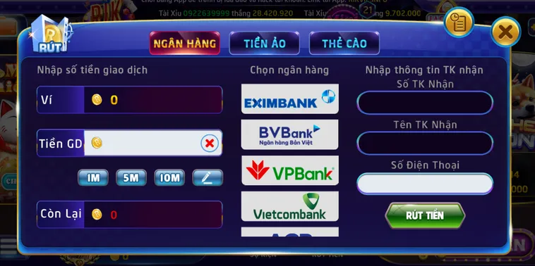 Rút Tiền RikVip Về Tài Khoản Ngân Hàng Siêu Tốc Cho Mọi Game Thủ Chuyên Nghiệp