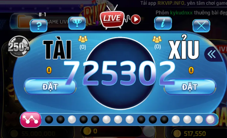 Siêu Phẩm Tài Xỉu Livestream Tại RikVip Đẳng Cấp Với Tỷ Lệ Thắng Khủng