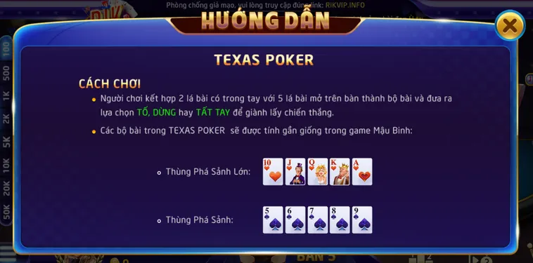 Trải Nghiệm Đỉnh Cao Cùng Siêu Phẩm Texas Poker Tại RikVip Ngay Hôm Nay