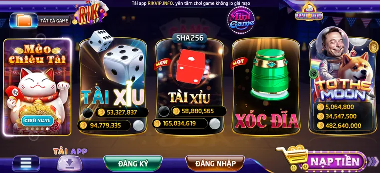 Cổng Game RikVip - Đa Dạng Các Trò Chơi Thắng Tiền Dễ Dàng Cho Mọi Cược Thủ